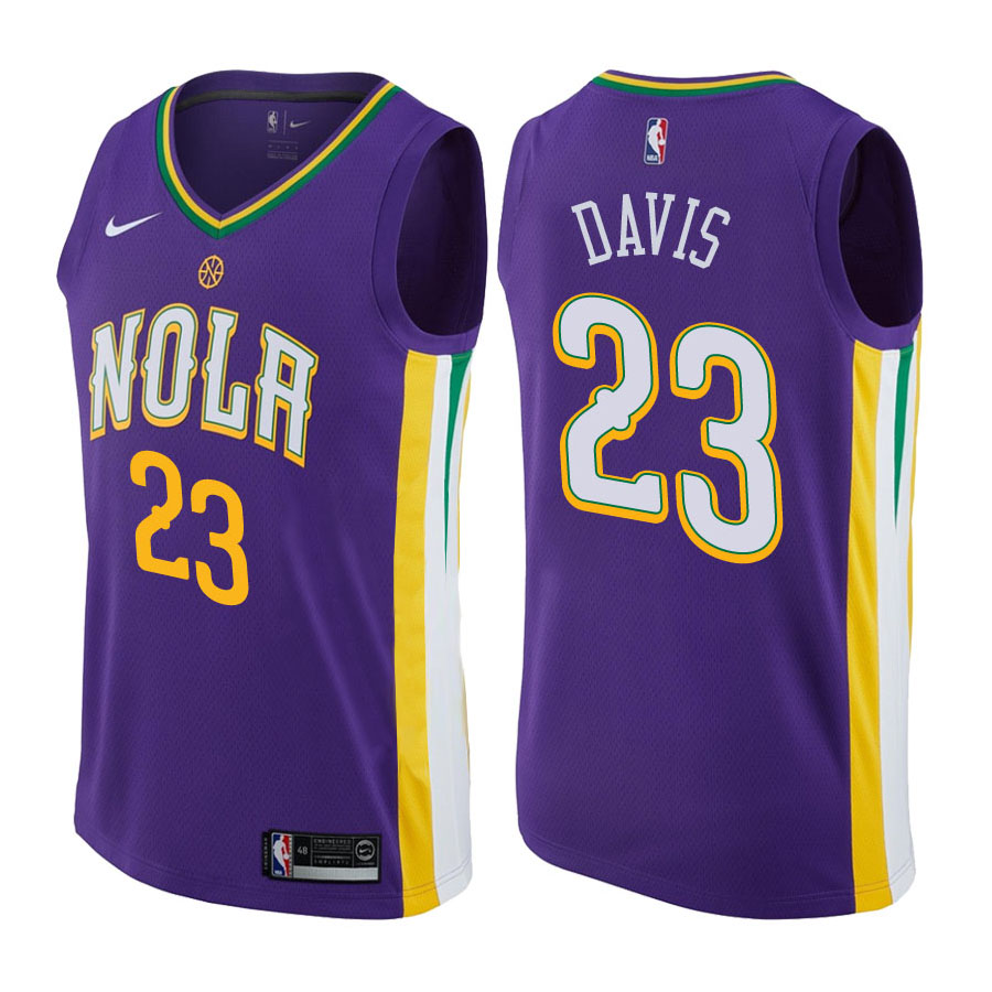 Pelicans Male Anthony Davis #23 City Edition Purple Jersey