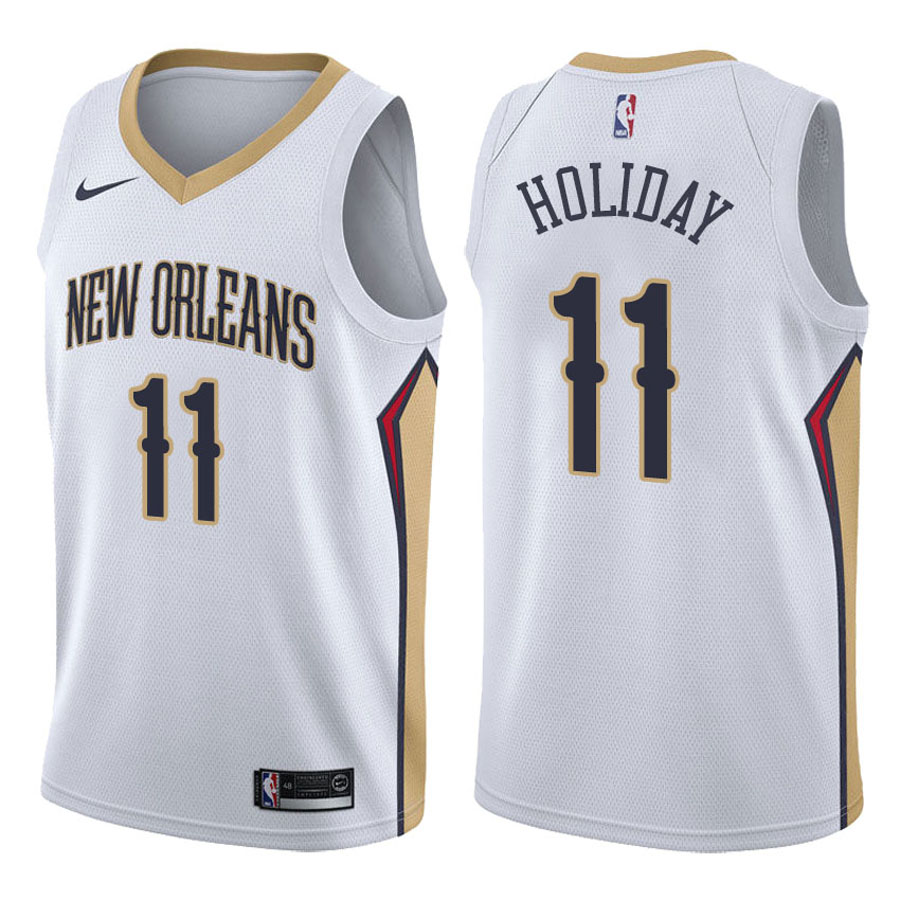 Pelicans Male Jrue Holiday #11 2017-18 Association White Jersey