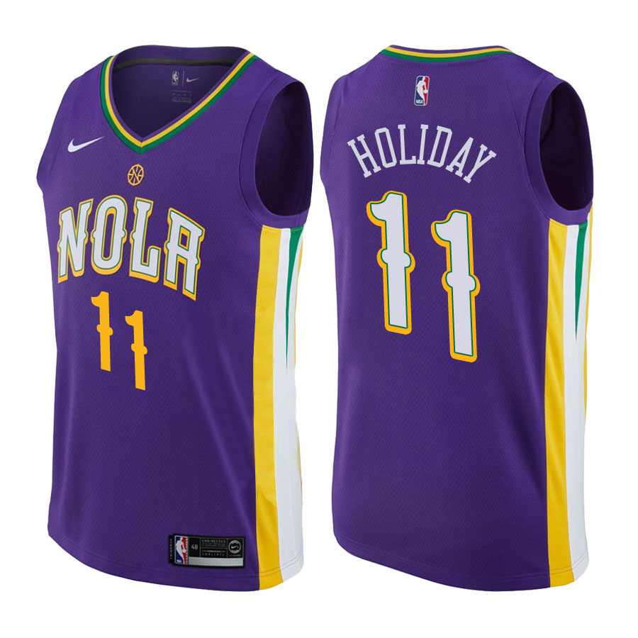 Pelicans Male Jrue Holiday #11 City Edition Purple Jersey