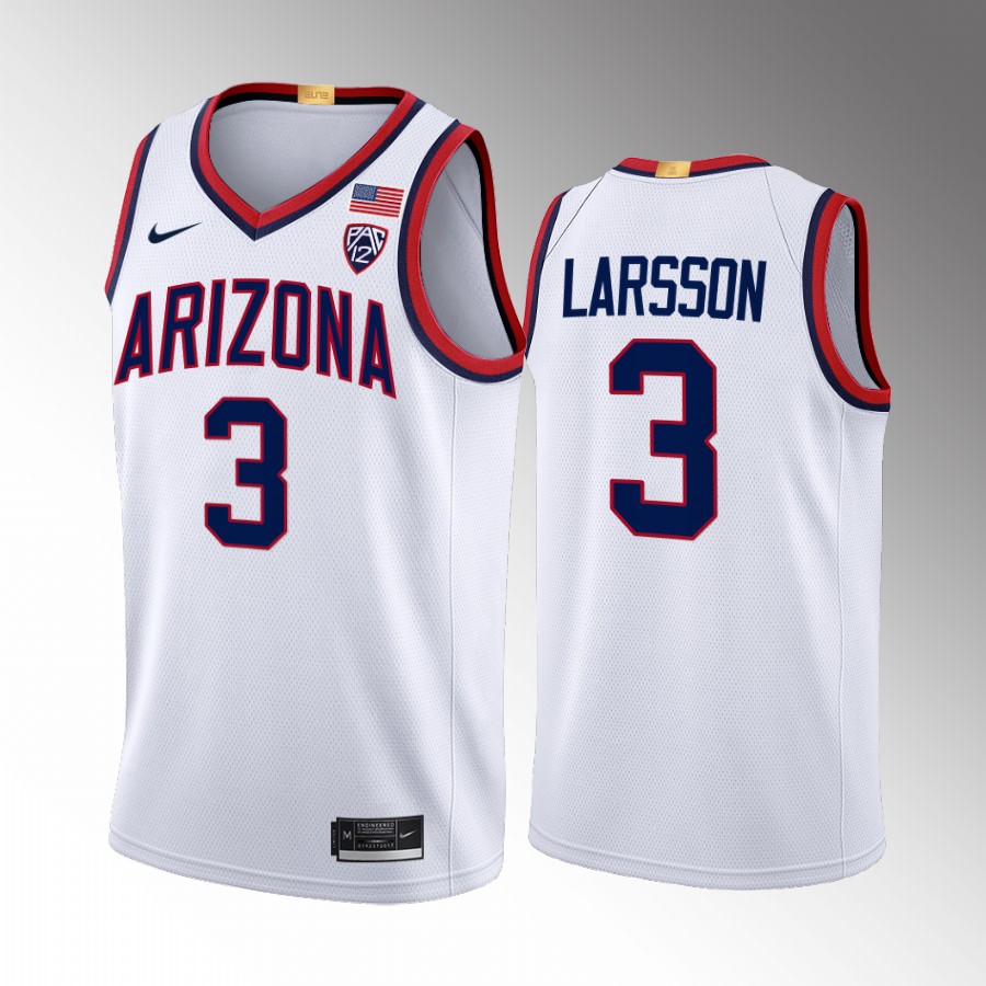 Pelle Larsson Arizona Wildcats White Jersey 2022-23 Limited