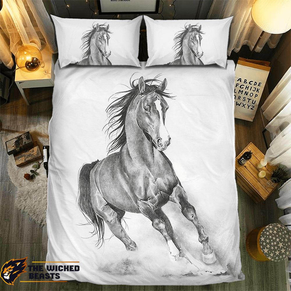 Pencil Dark Horse 3D Customized Duvet Cover Bedding Set
