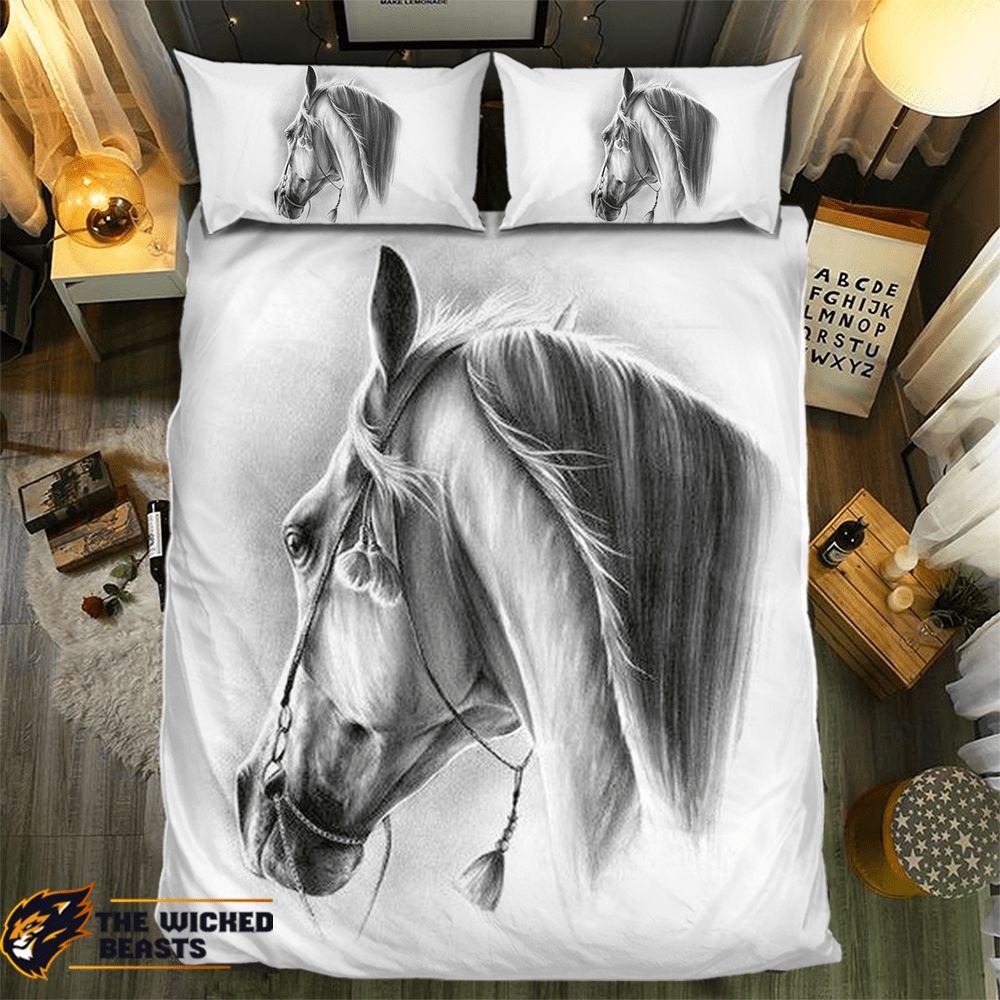 Pencil Turkish Horse 3D Customized Duvet Cover Bedding Set