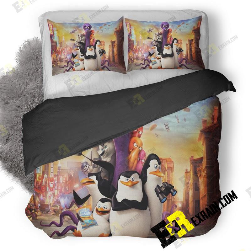Penguins Of Madagascar Movie 3D Customized Duvet Cover Bedding Set
