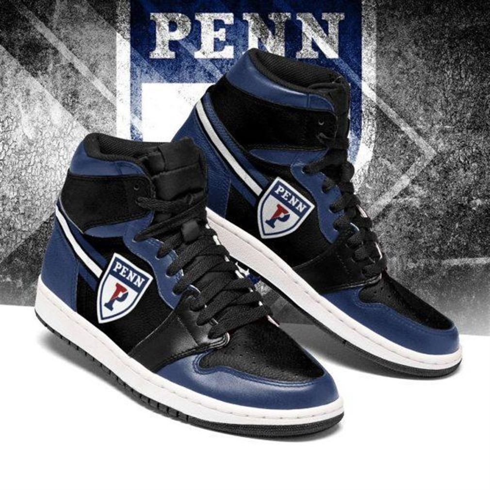 Penn Quakers NCAA Fashion The best Sneakers Basketball Shoes Leather High Top Air Jordan Sneaker, Air Jordan Hightop