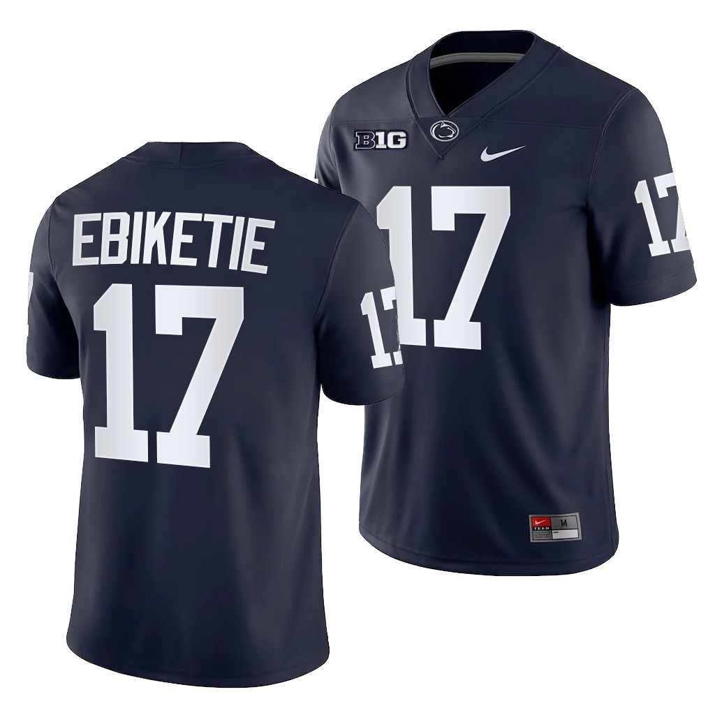 Penn State Nittany Lions Arnold Ebiketie 17 Navy 2021-22 College Game Jersey Men