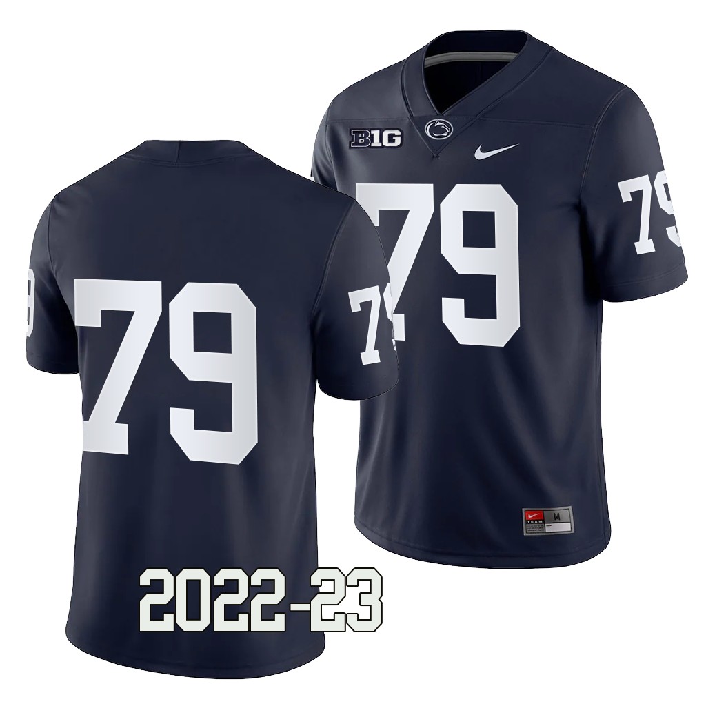 Penn State Nittany Lions Caedan Wallace Jersey 2022-23 College Navy #79 Game Men's Shirt