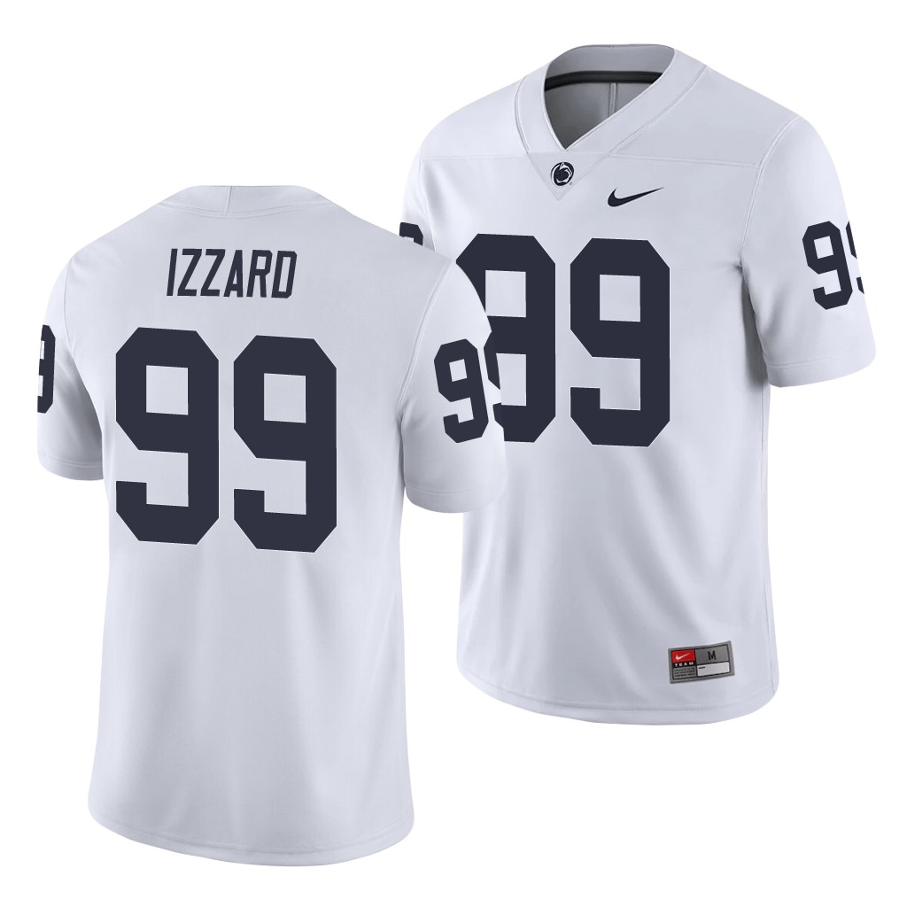 Penn State Nittany Lions Coziah Izzard White College Men's Game Jersey