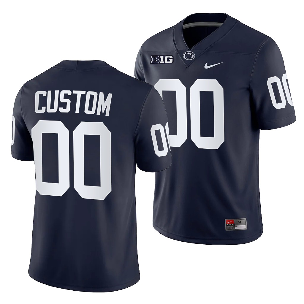 Penn State Nittany Lions Custom 00 Navy 2021-22 College Game Jersey Men