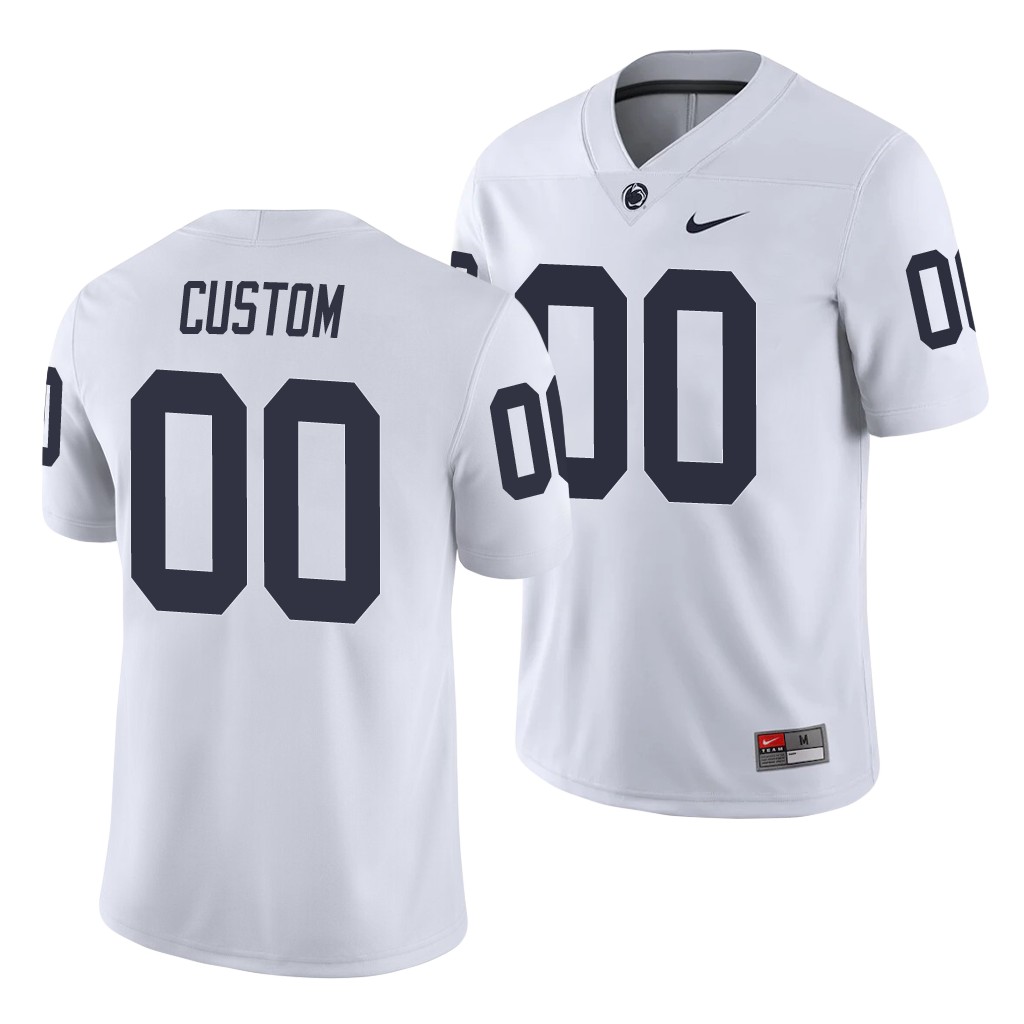 Penn State Nittany Lions Custom White College Men's Game Jersey