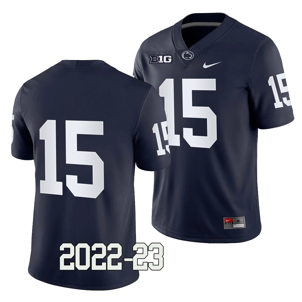 Penn State Nittany Lions Drew Allar Jersey 2022-23 College Navy #15 Game Men's Shirt