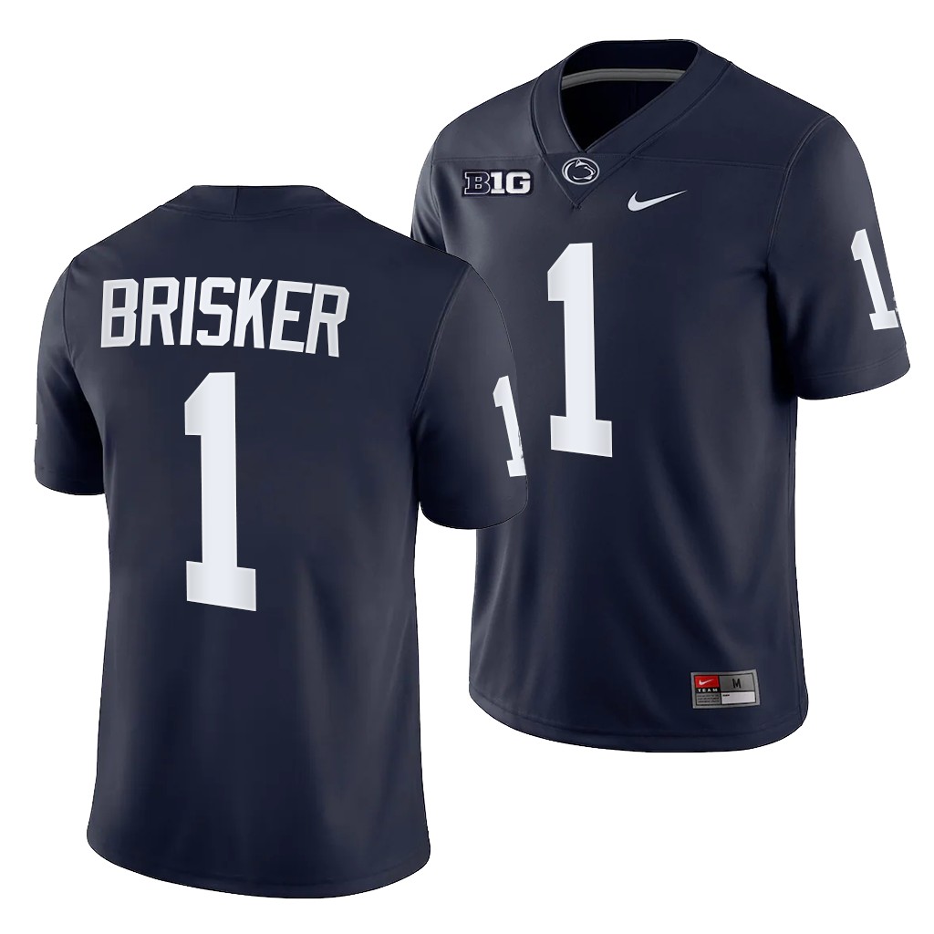 Penn State Nittany Lions Jaquan Brisker 1 Navy 2021-22 College Game Jersey Men