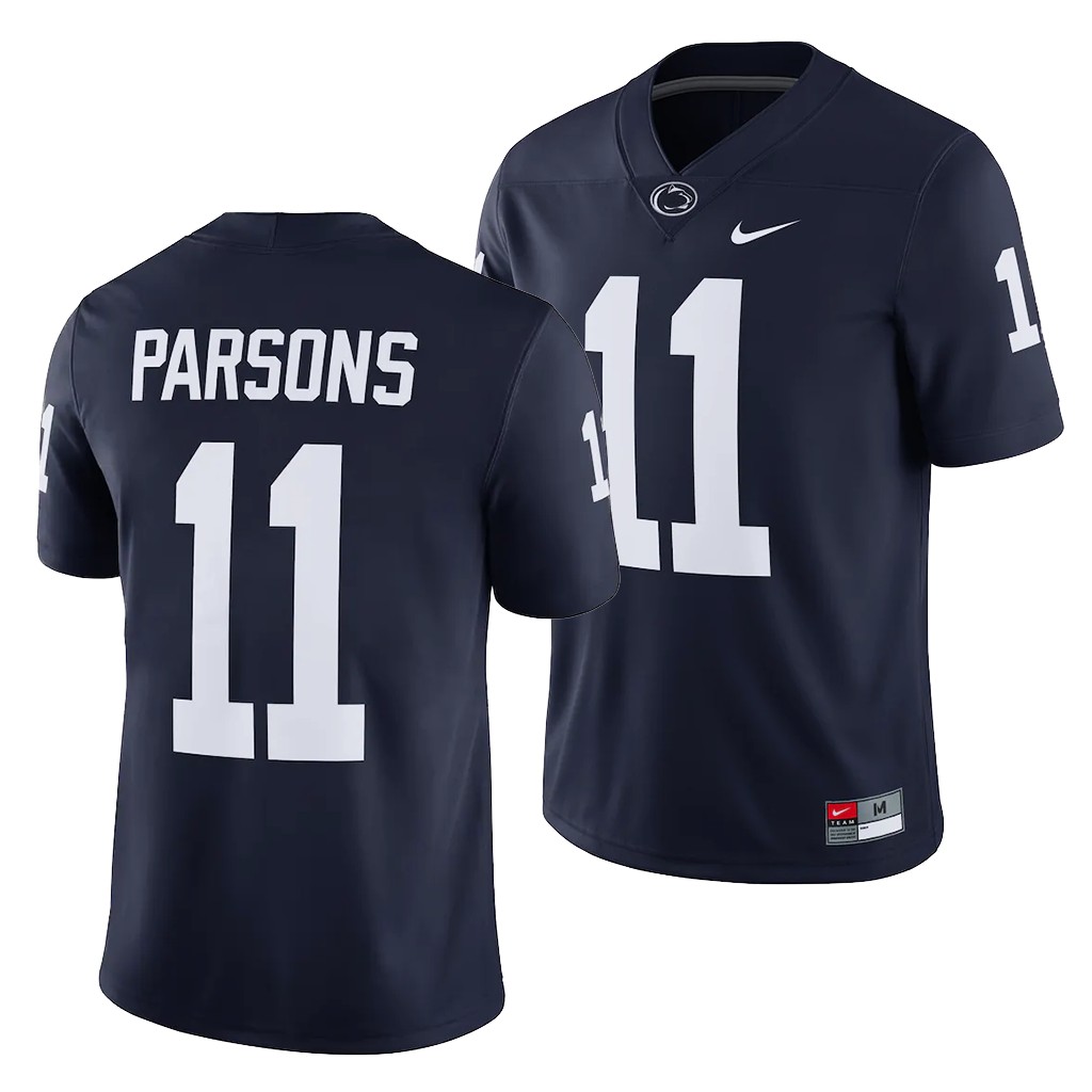 Penn State Nittany Lions Micah Parsons 11 Navy 2021 Draft Class Game Jersey Men