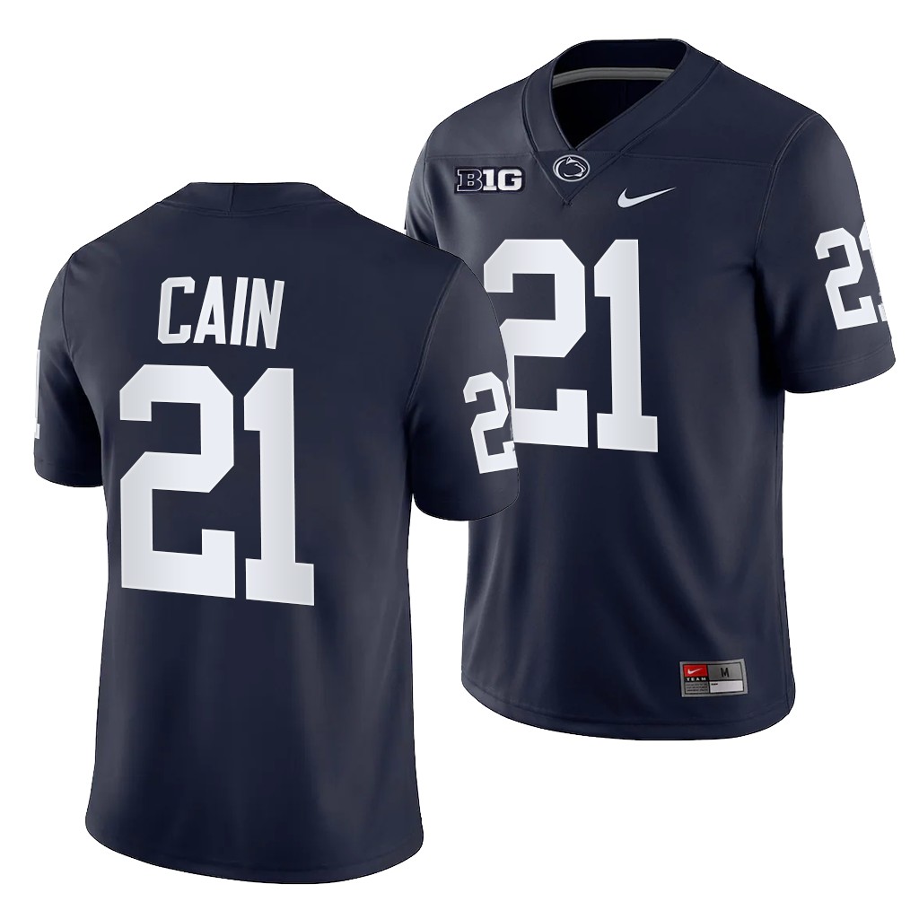 Penn State Nittany Lions Noah Cain 21 Navy 2021-22 College Game Jersey Men