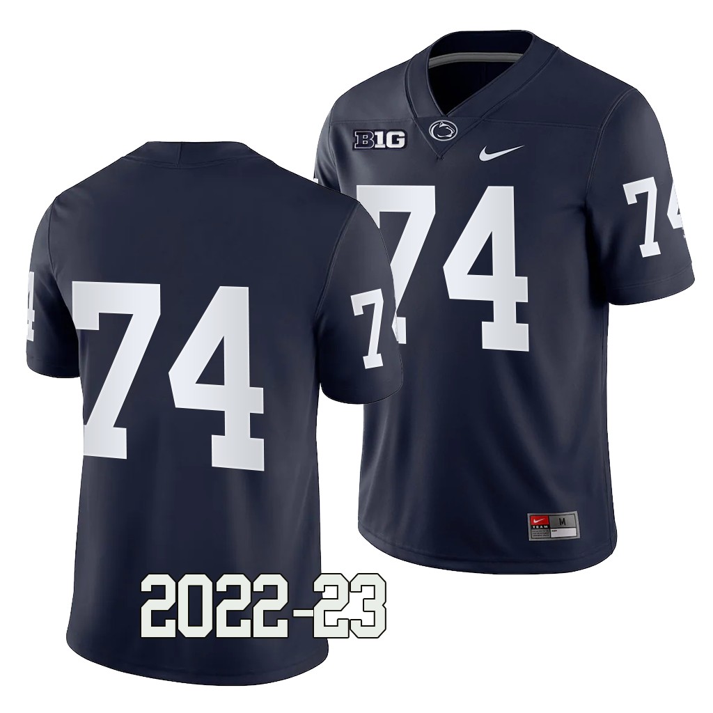 Penn State Nittany Lions Olumuyiwa Fashanu Jersey 2022-23 College Navy #74 Game Men's Shirt