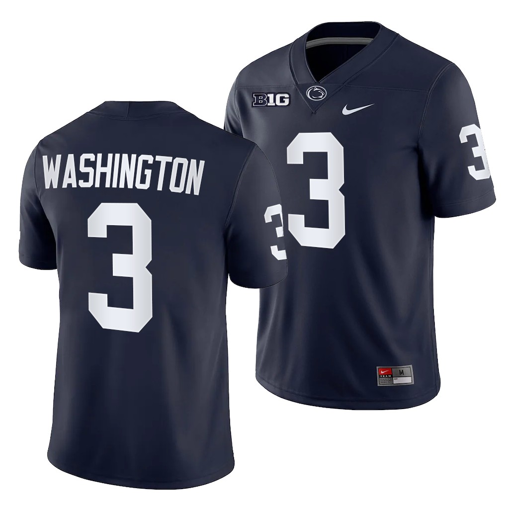 Penn State Nittany Lions Parker Washington 3 Navy 2021-22 College Game Jersey Men