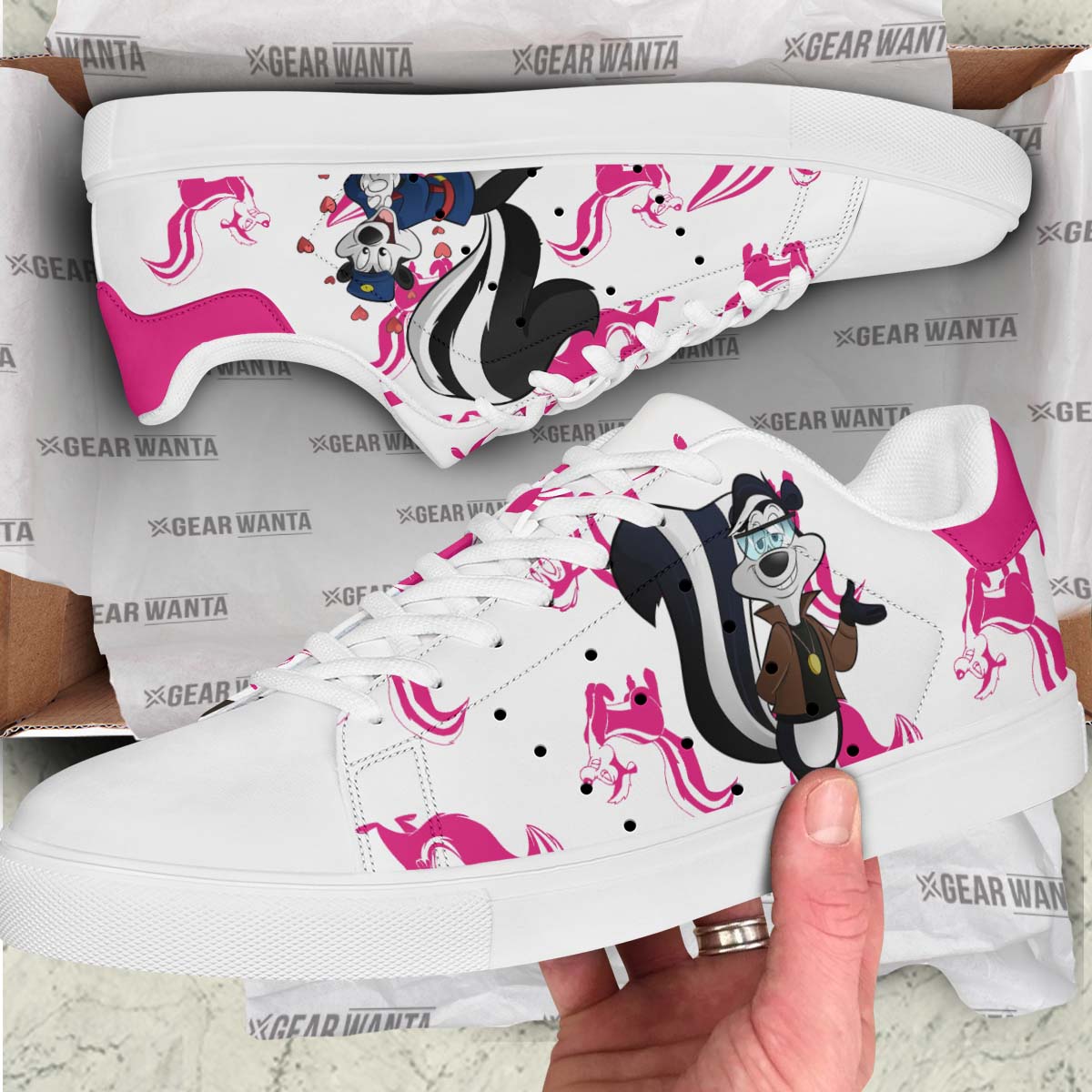 Pepe Le Pew Shoes Custom Looney Tunes Cartoon Sneakers