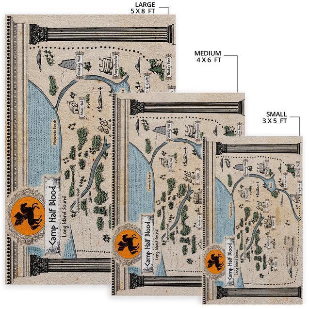 Percy Jackson Camp Half Blood Map Area Rectangle Rug