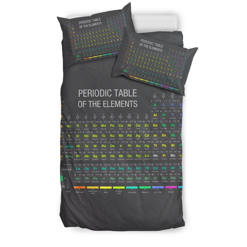 Periodic Table Black 3D Customized Duvet Cover Bedding Set