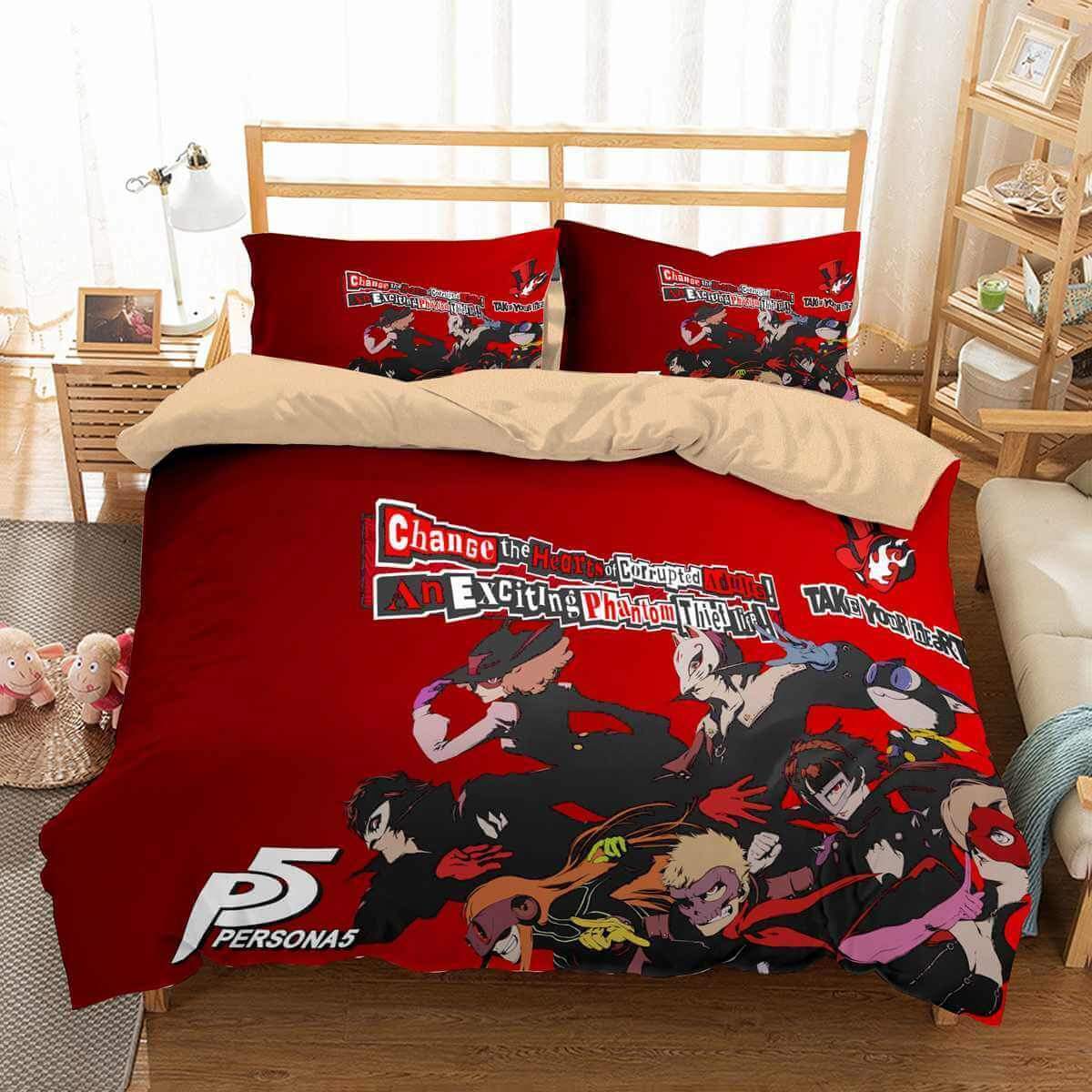 Persona 5 3D Customized Duvet Cover Bedding Set