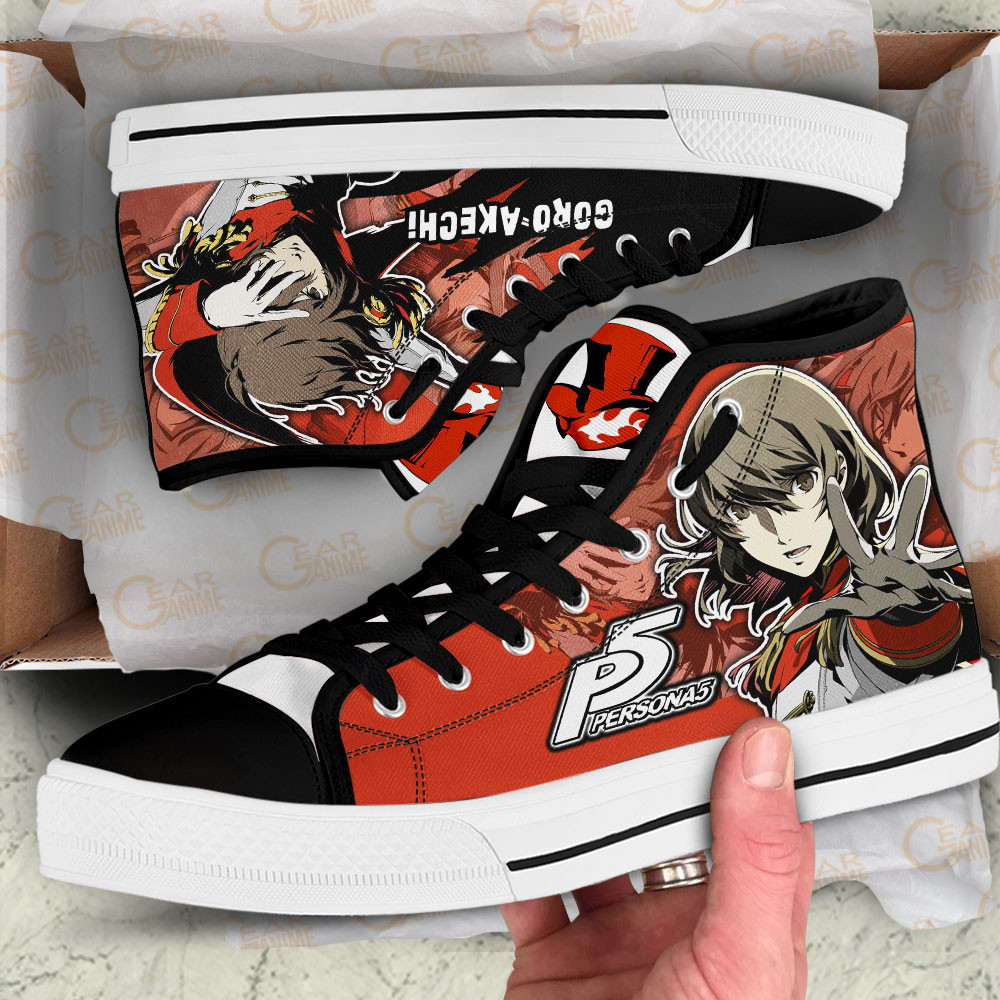 Persona Goro Akechi Anime Custom High Top Shoes
