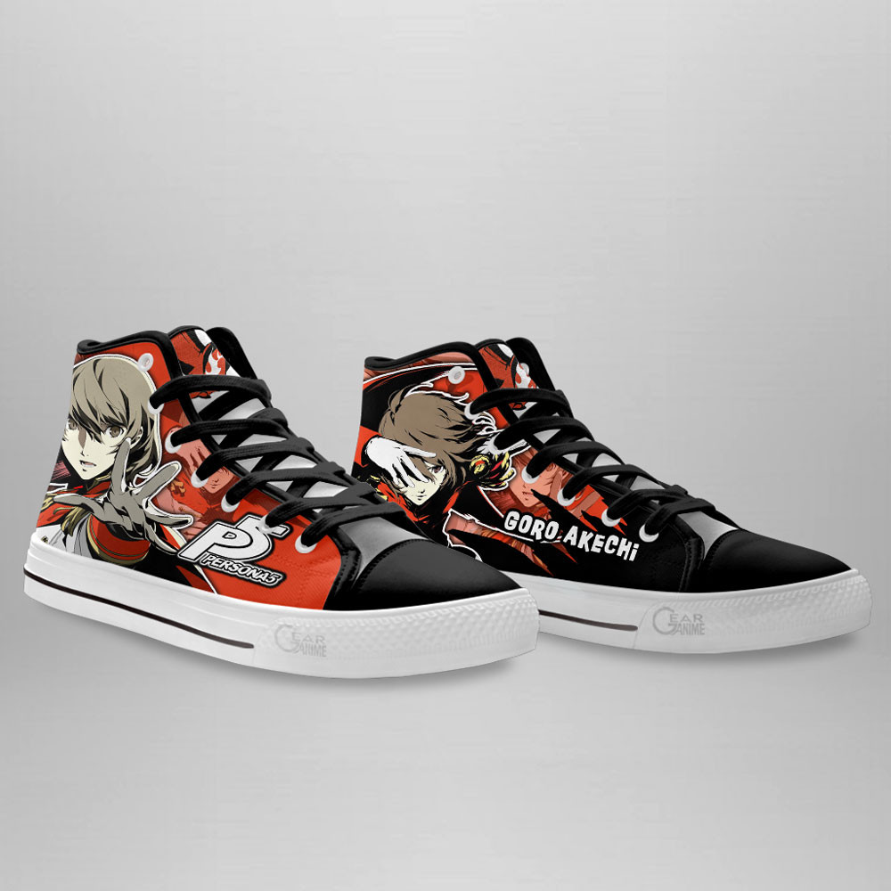 Persona Goro Akechi Anime Custom High Top Shoes