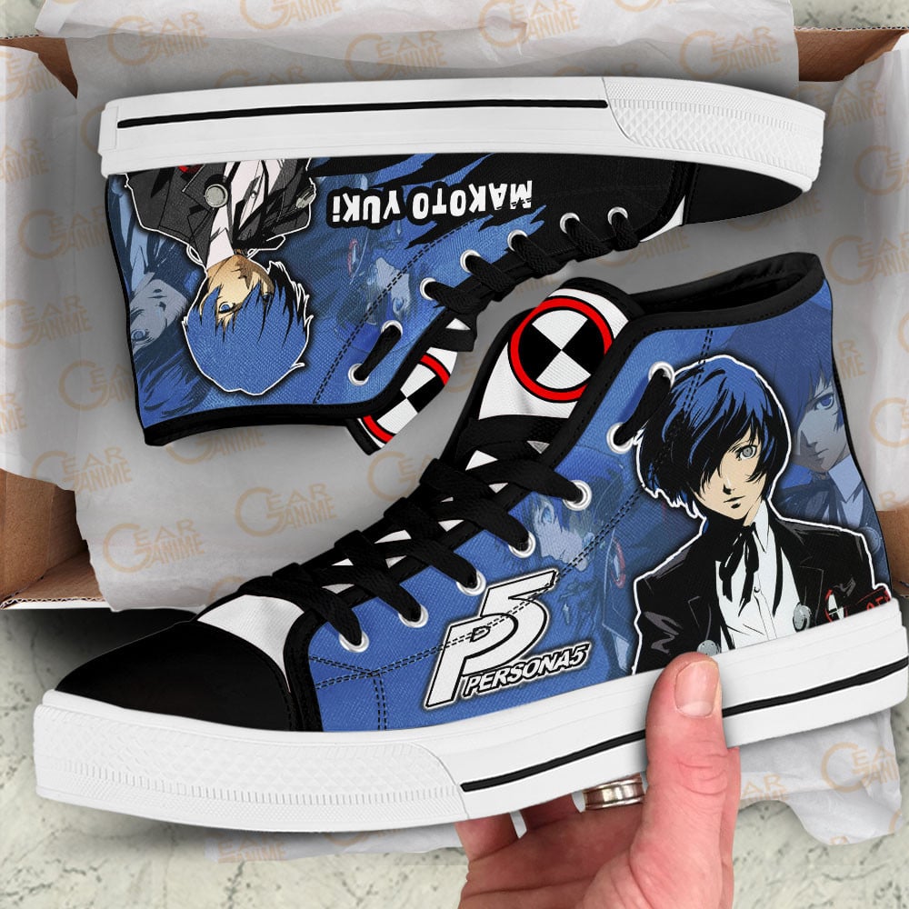 Persona Makoto Yuki Anime Custom High Top Shoes