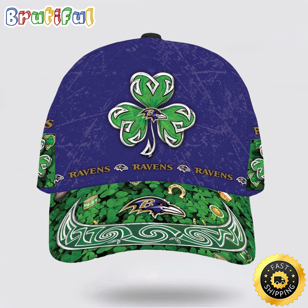 Personalized Baltimore Ravens St Patrick Day All Over Print Baseball Cap