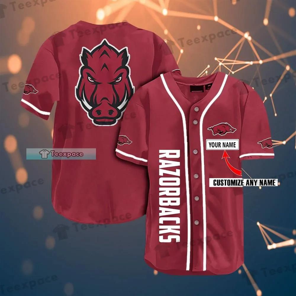 Personalized Big Logo Arkansas Razorbacks Baseball Jersey