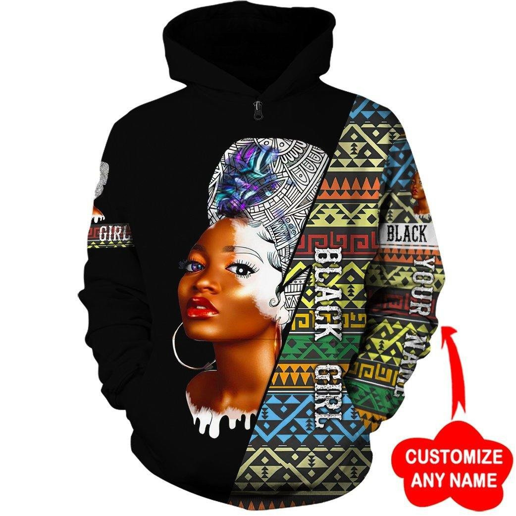 Personalized Black Girl 2 All-Over Printed Hoodie