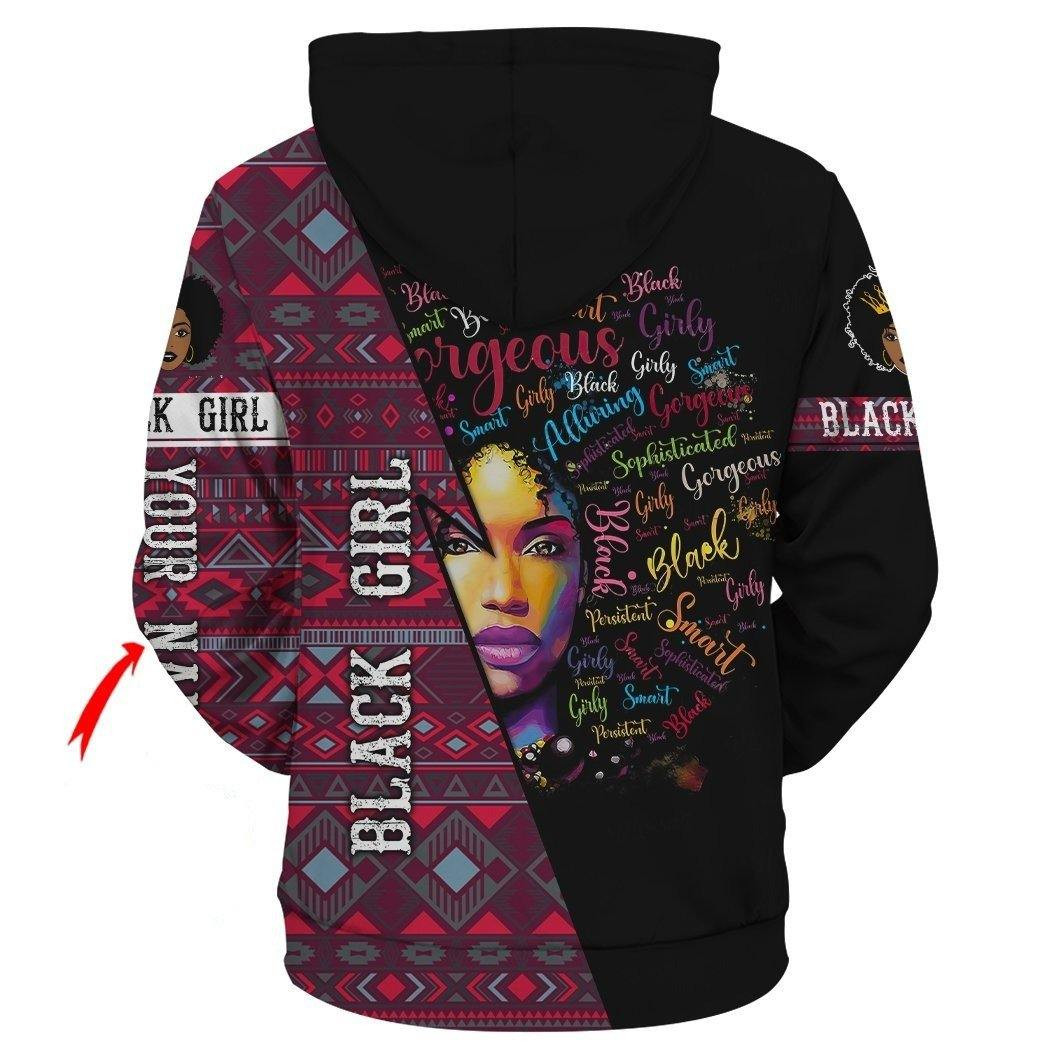 Personalized Black Girl All-Over Printed Hoodie