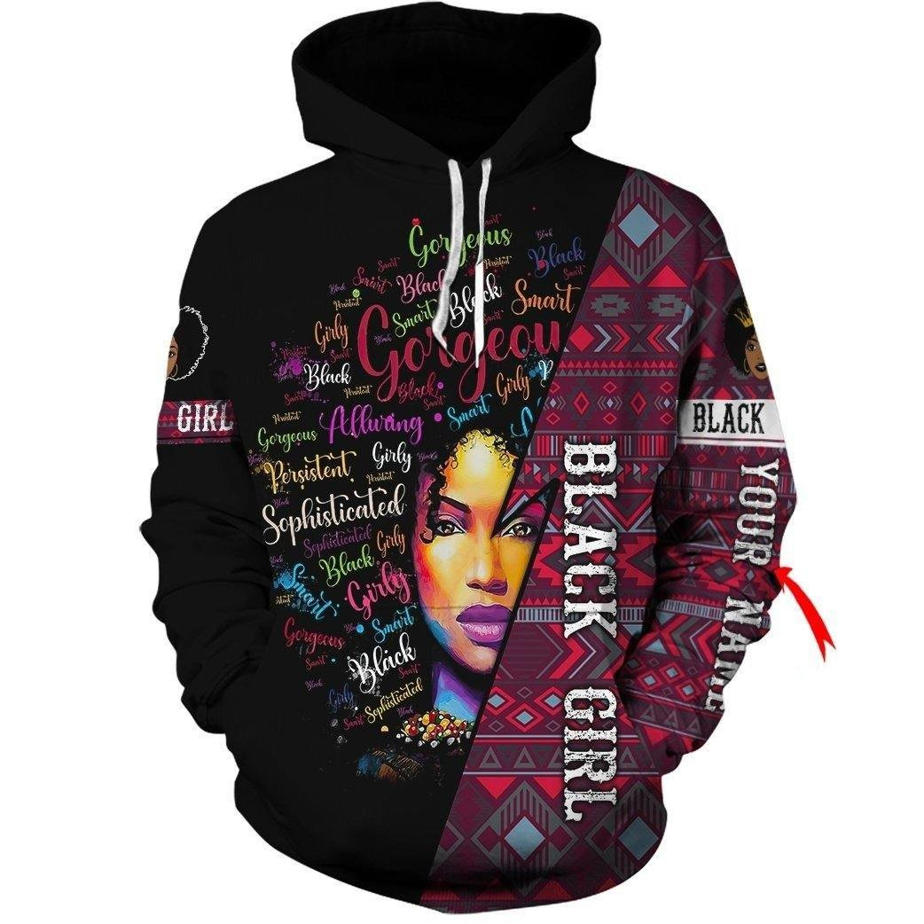 Personalized Black Girl All-Over Printed Hoodie