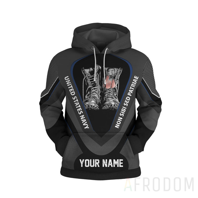 Personalized Black United States Navy Hoodie