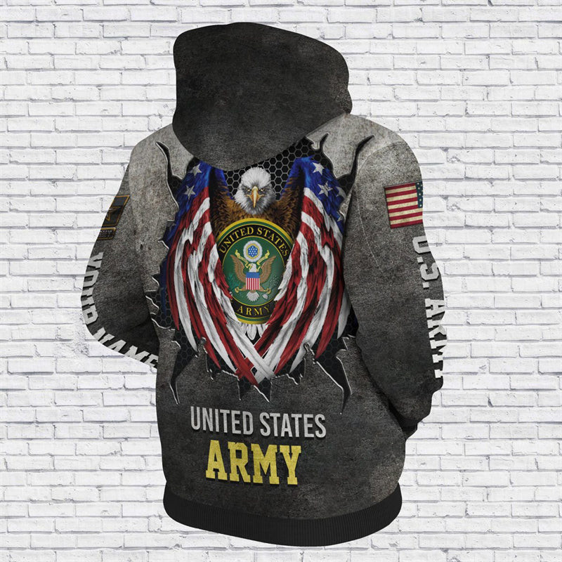 Personalized Black Us Army Hoodie