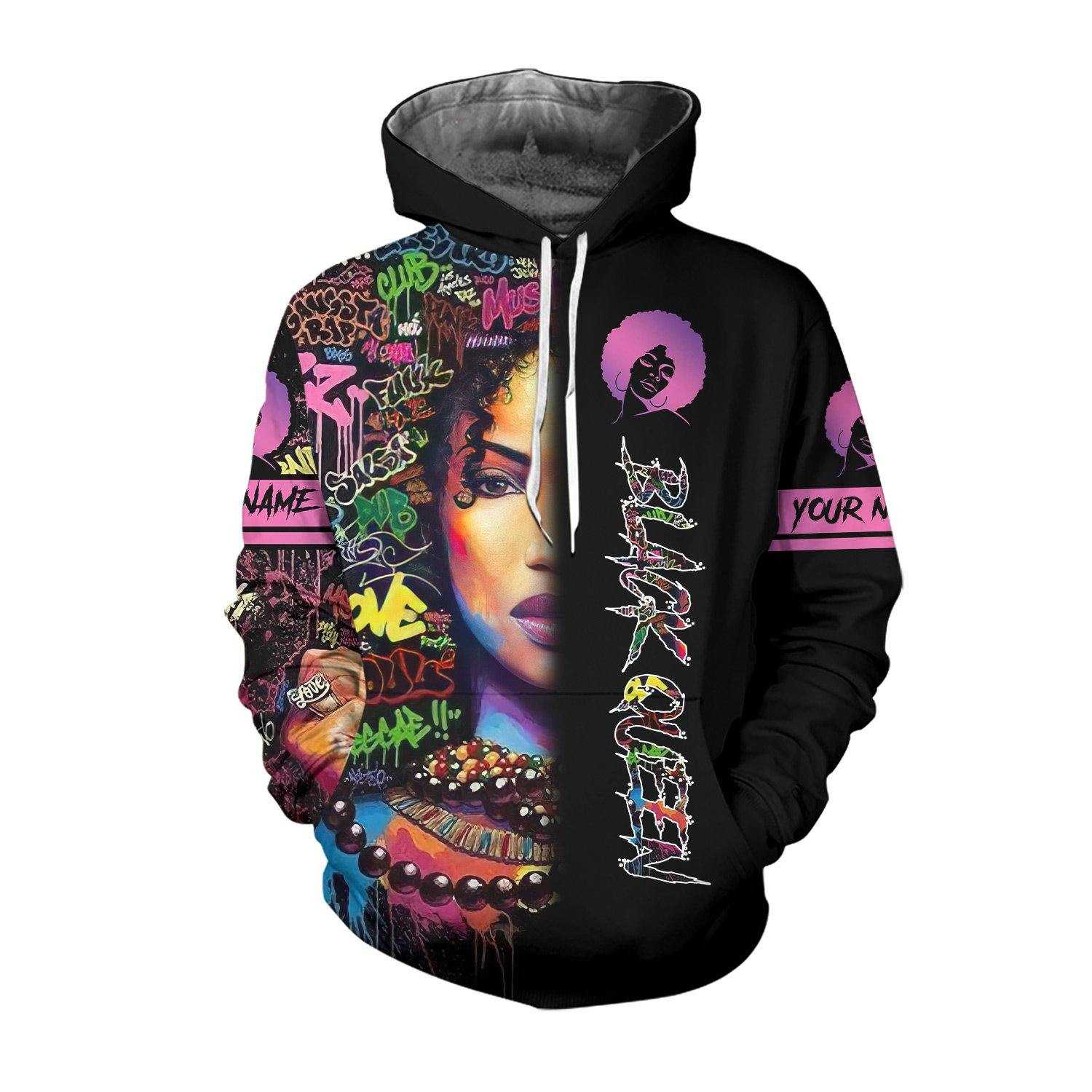Personalized Black Women Magic All-Over Printed Hoodie