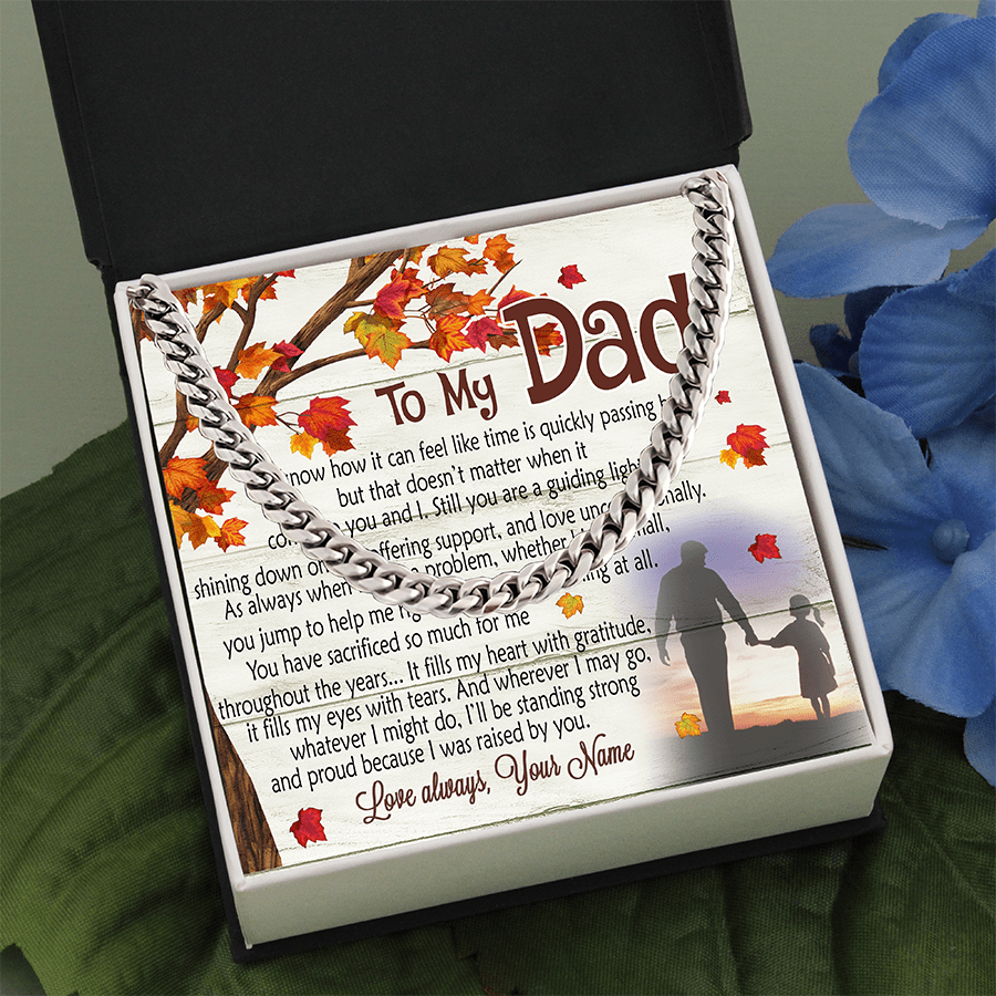 Personalized gift from daughter, Father’s Autumn Day Chain Necklace, To My Dad Gift, Papa Gift, Chain For Dad, Dad Birthday Gift