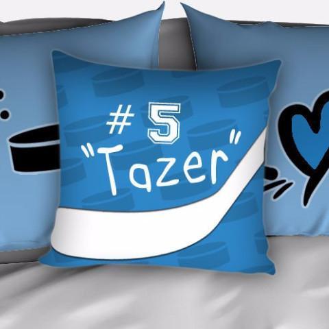 Personalized Hockey , S, Hockey Themed Baby Blue Duvet Cover Bedding Set