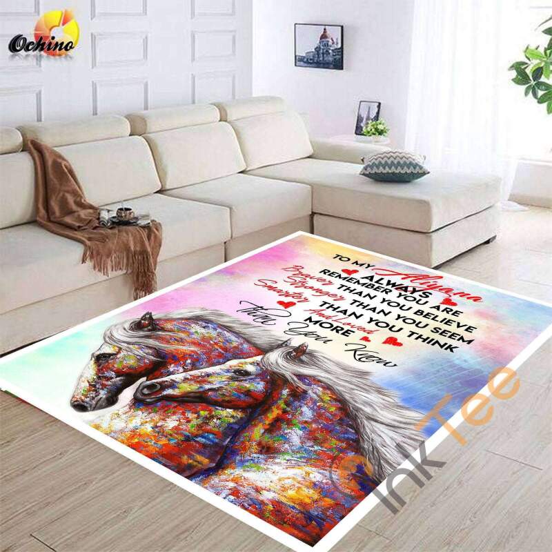 Personalized Horse Cooler Throw Gift Farm Gifts Living Room Bedroom Rectangle Rug