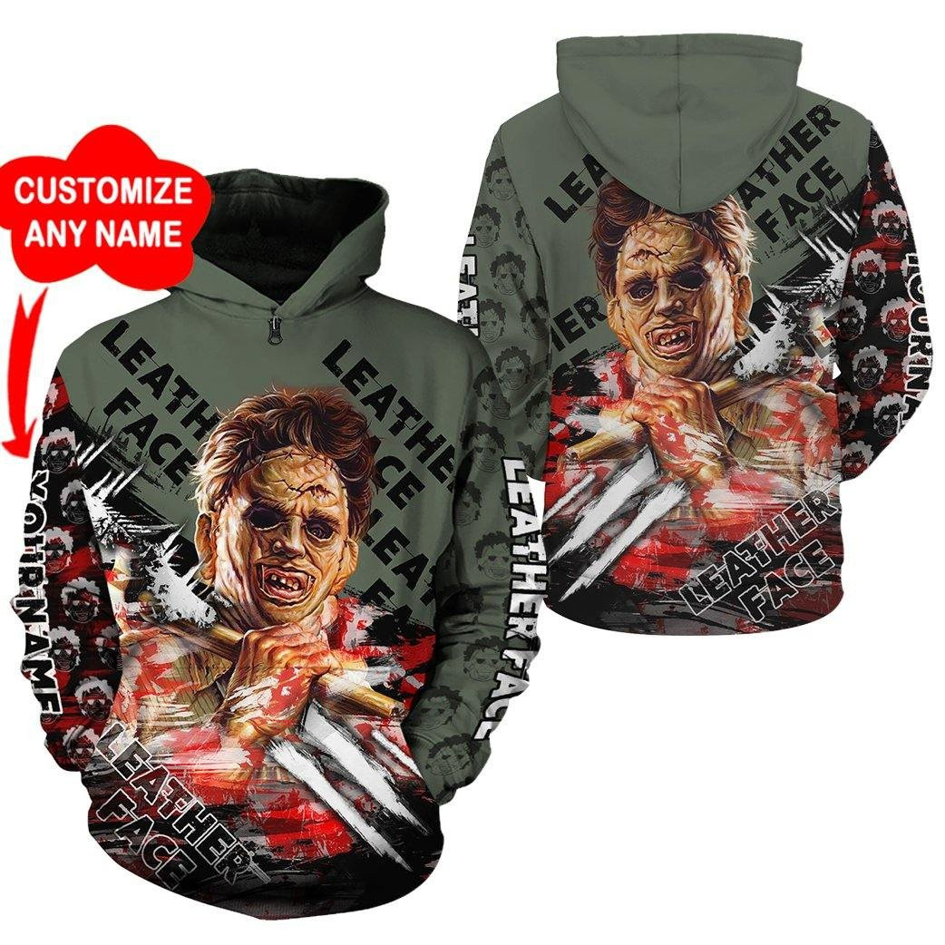 Personalized Leatherface Aop Hoodie