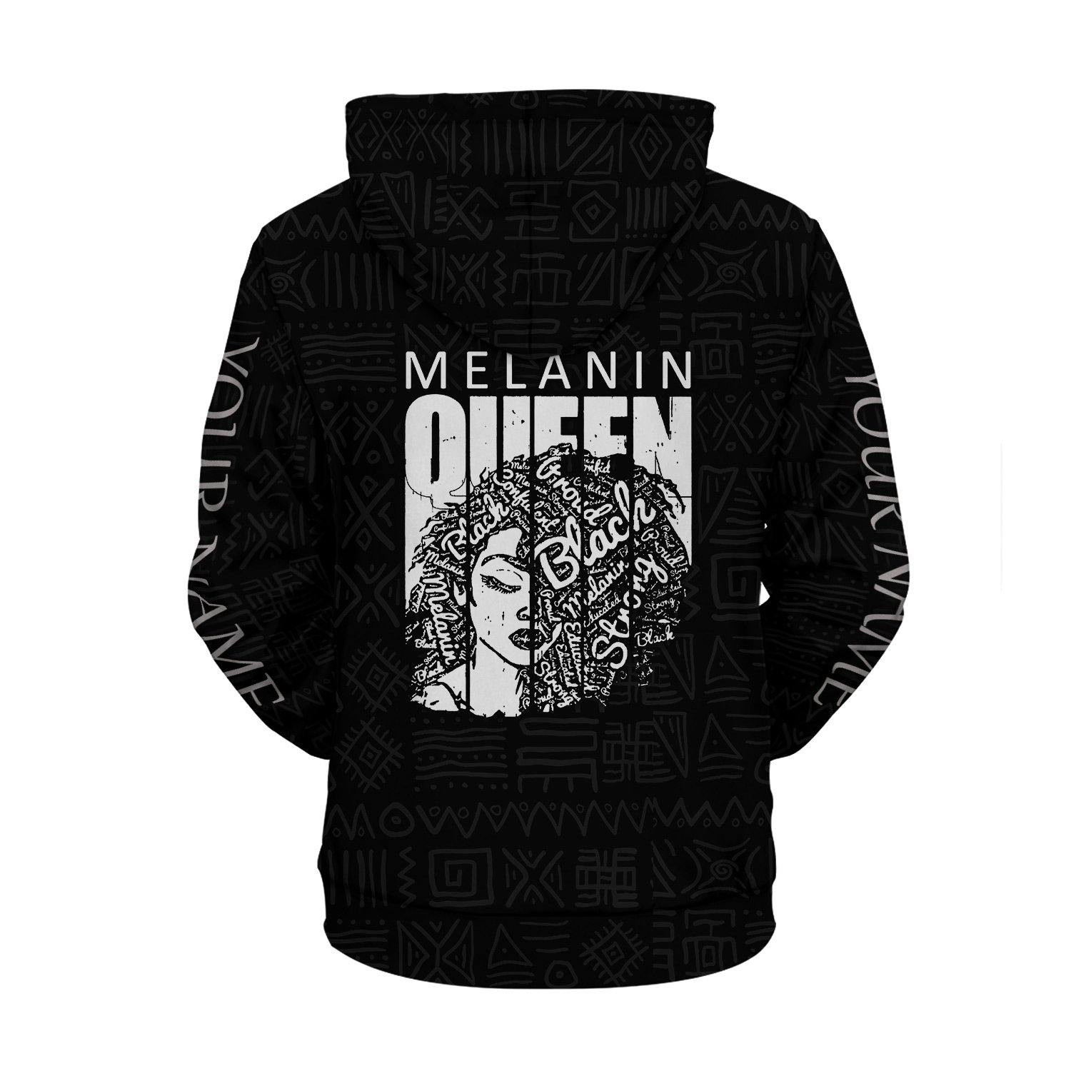 Personalized Melanin Queen All-Over Print Hoodie