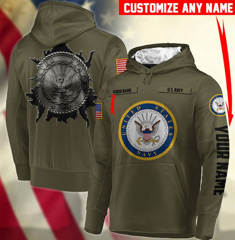 Personalized Multicolor Us Navi Hoodie