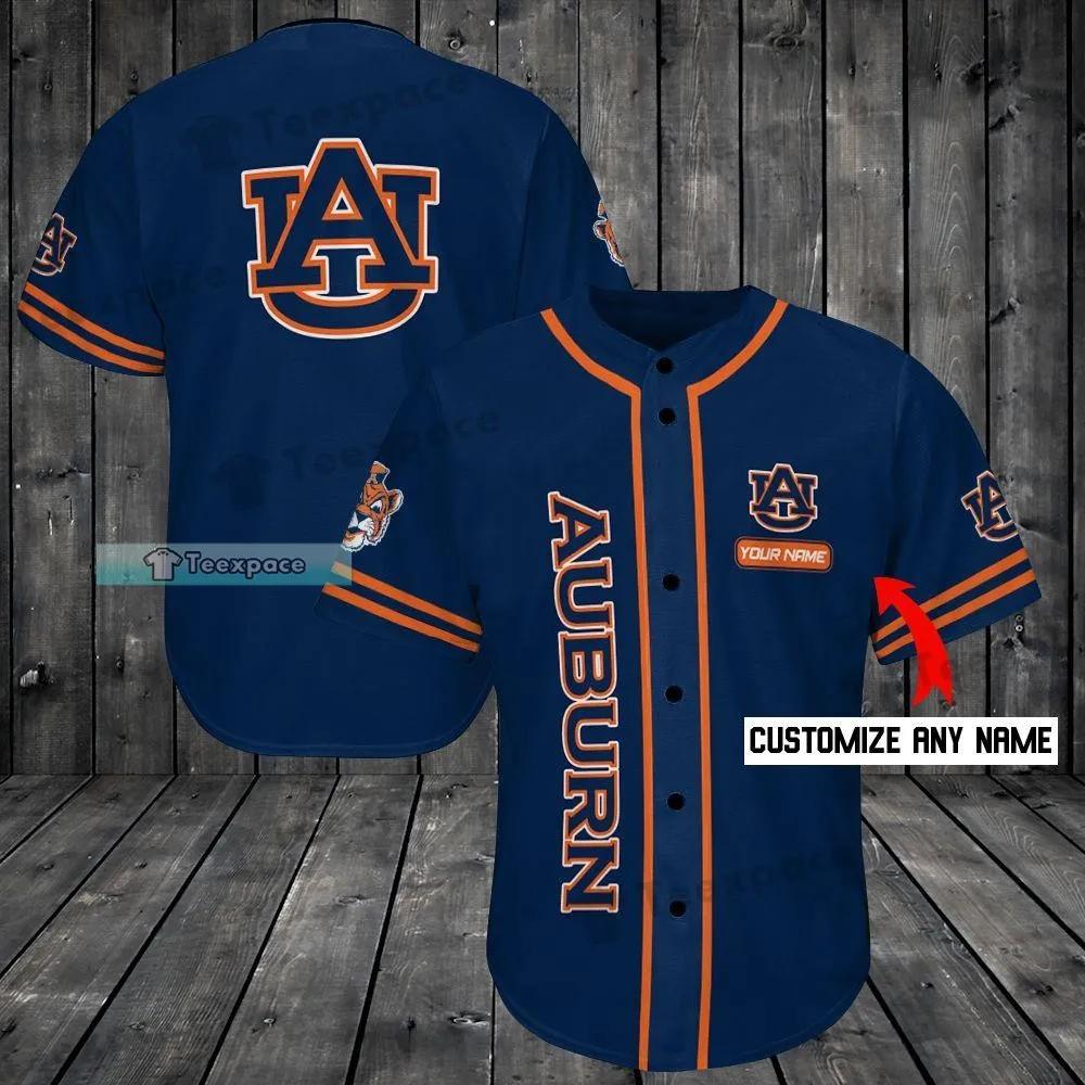 Personalized Navy Auburn Tigers Baseball Jersey Shirt