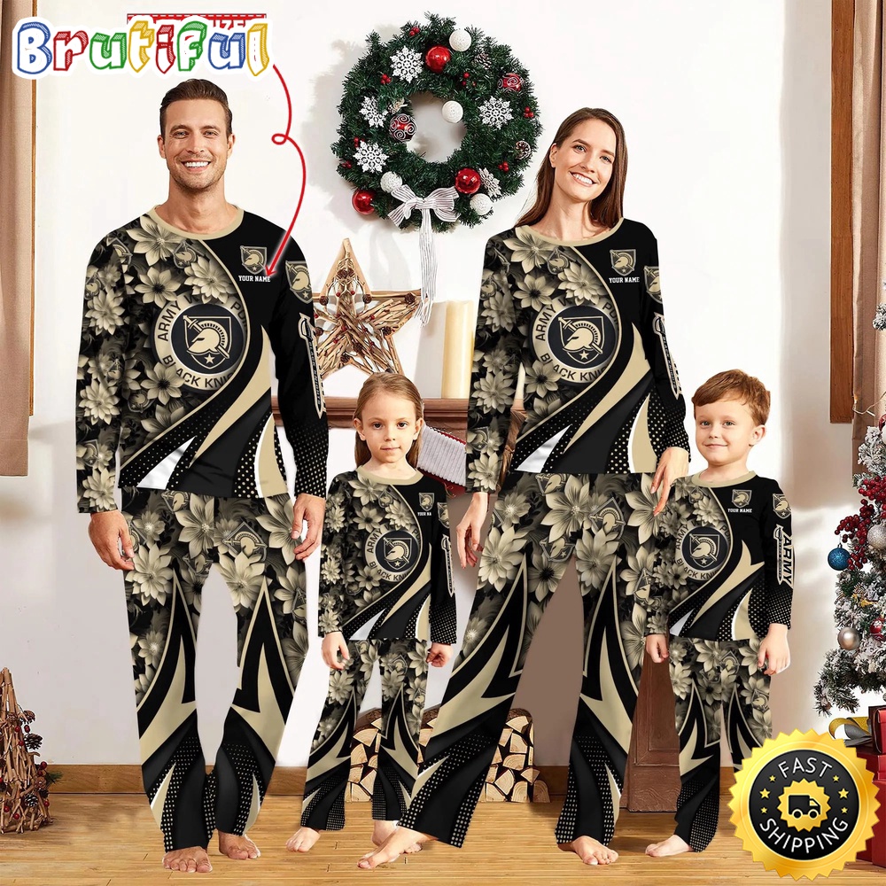 Personalized NCAA Army Black Knights Custom Pajamas Flower For Sport Family