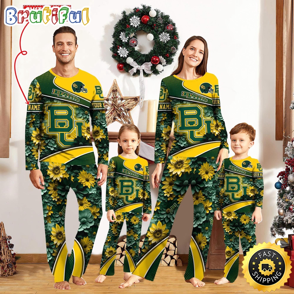 Personalized NCAA Baylor Bears Custom Pajamas For Family Custom Pajamas Sport Fans