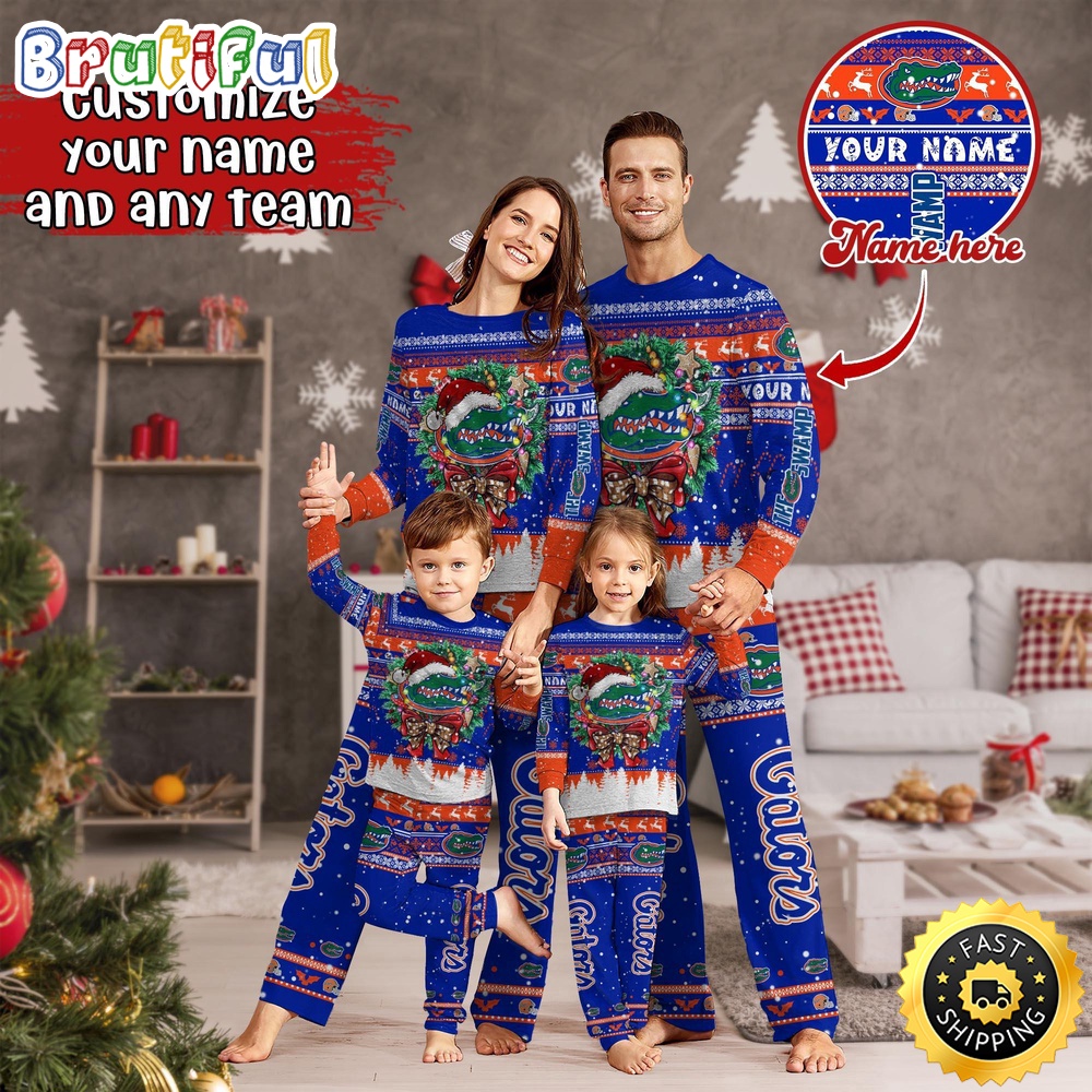 Personalized NCAA Florida Gators Custom Pajamas Christmas Custom Pajamas For Sports Fan