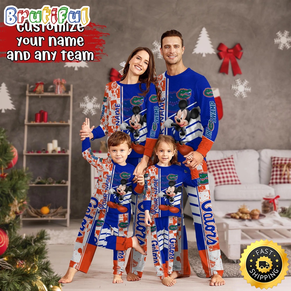 Personalized NCAA Florida Gators Custom Pajamas Mickey Mouse For Family