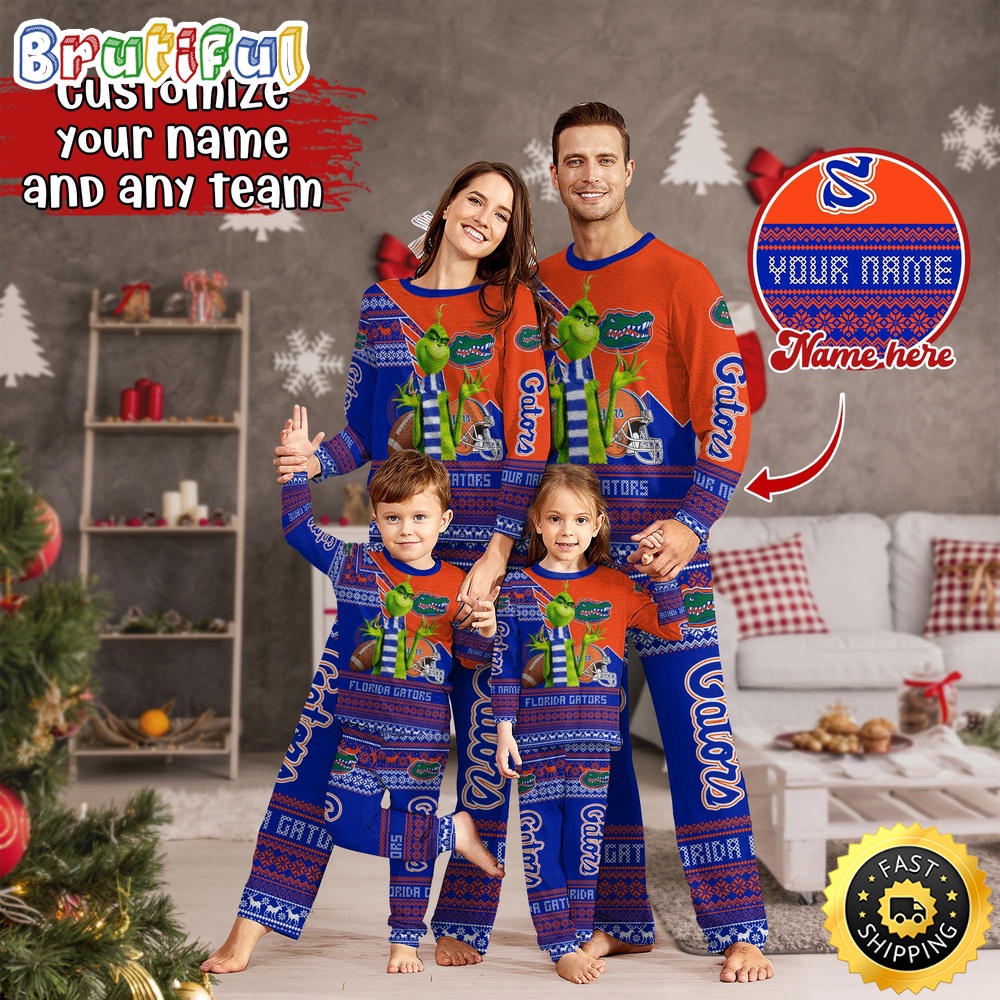 Personalized NCAA Florida Gators Custom Pajamas Xmas For Sport Family