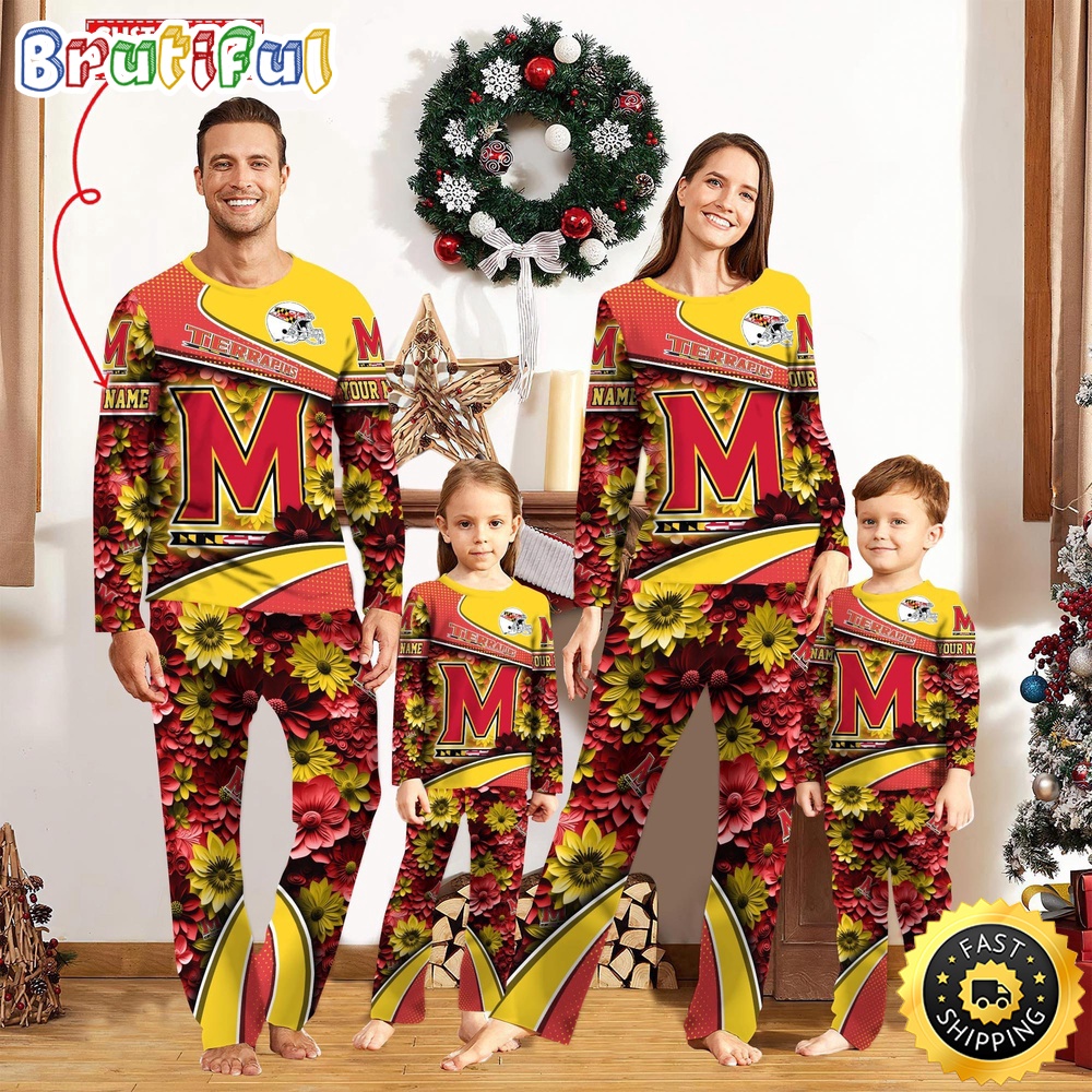 Personalized NCAA Maryland Terrapins Custom Pajamas For Family Custom Pajamas Sport Fans