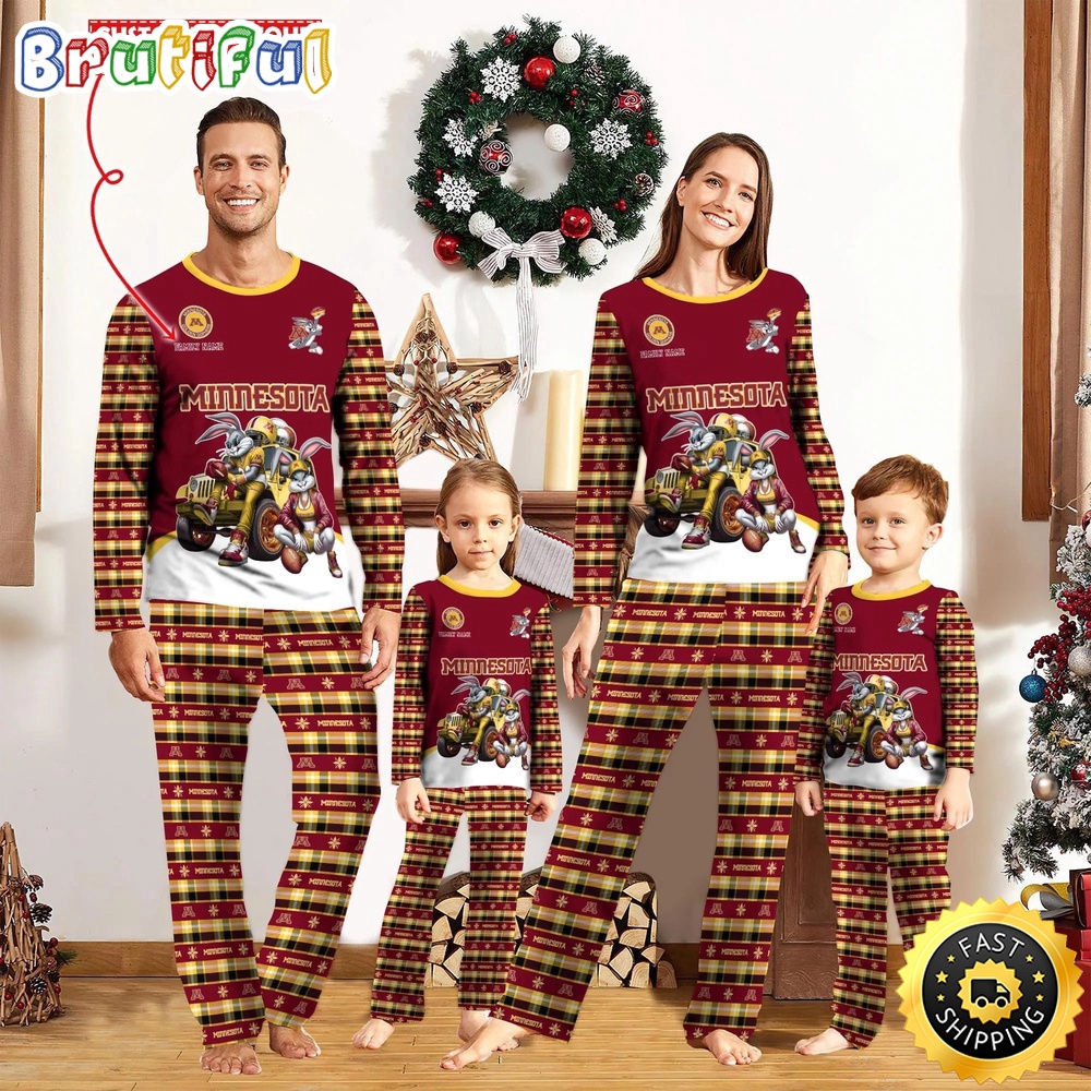 Personalized NCAA Minnesota Golden Gophers Custom Pajamas For Family