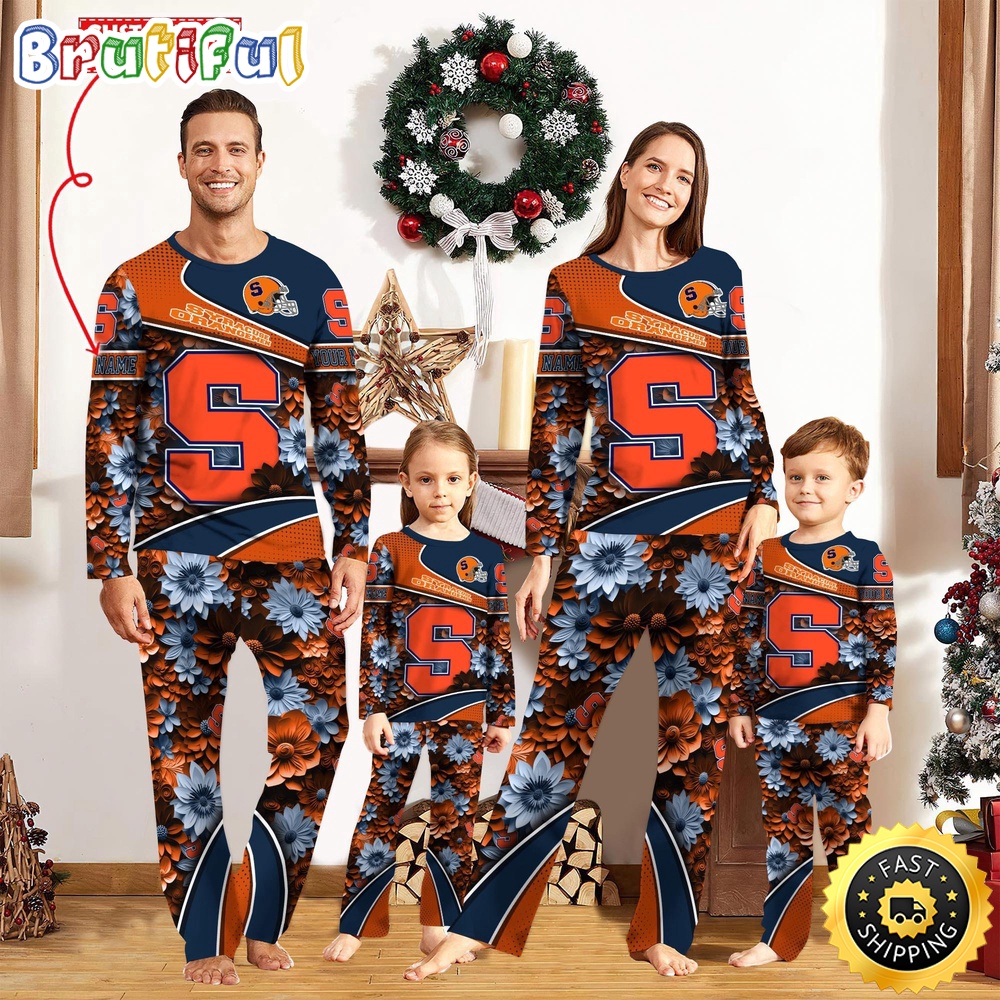 Personalized NCAA Syracuse Orange Custom Pajamas For Family Custom Pajamas Sport Fans