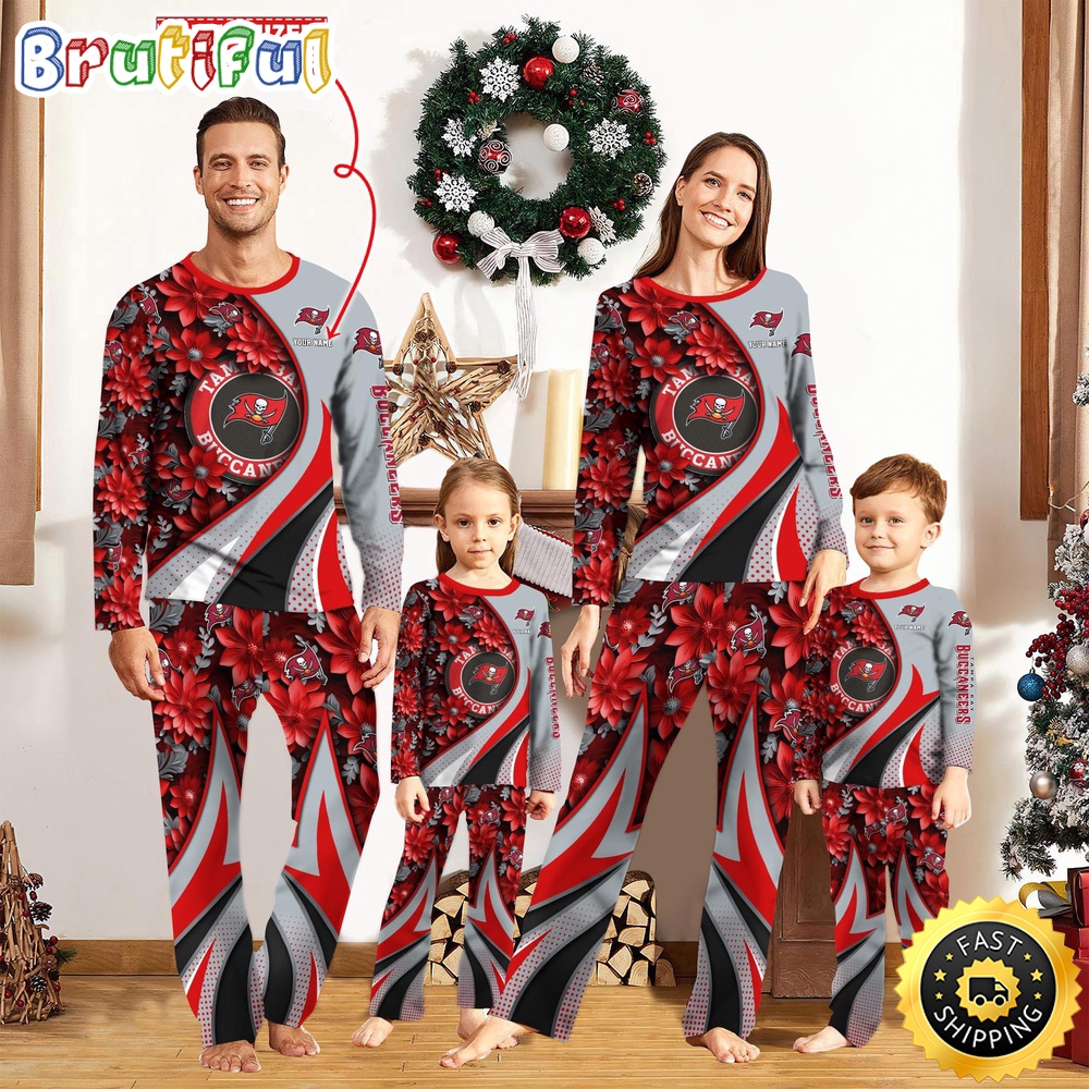 Personalized NCAA Tampa Bay Buccaneers Custom Pajamas Flower For Sport Family